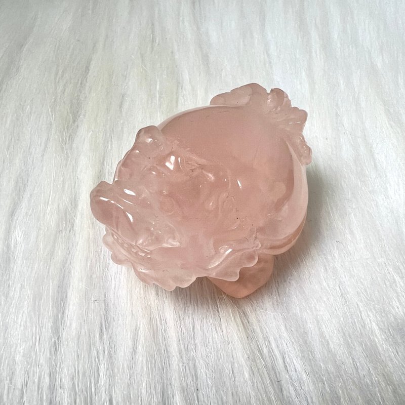 Rose Quartz Dragon Turtle | Crystal | Crystal Dragon Turtle | Crystal Ornaments - ของวางตกแต่ง - คริสตัล สึชมพู