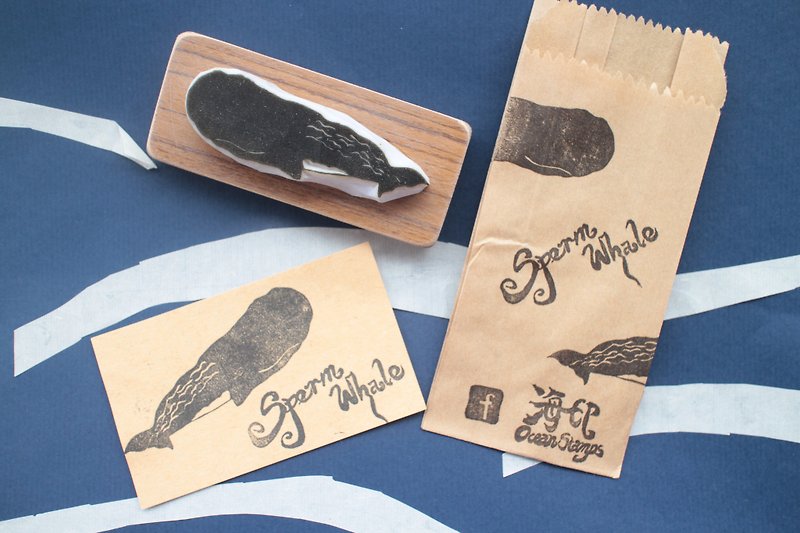 Cetacea Stamps (Big Head Sperm Whale) - Stamps & Stamp Pads - Rubber Gray