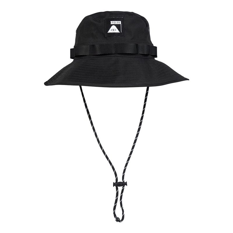 POLER BOONIE HAT Adjustable Drawstring Bucket Hat Black - หมวก - วัสดุอื่นๆ สีดำ