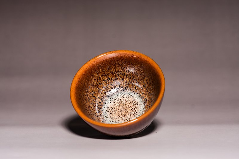 Tenmoku tea cup-Day ring - Teapots & Teacups - Pottery 