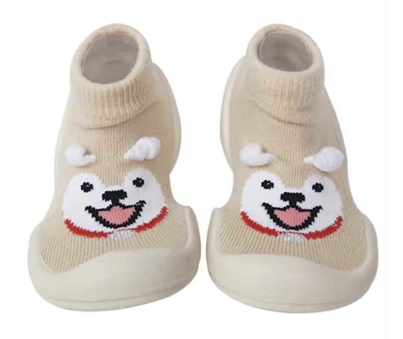 Korean Komuello socks toddler shoes - Shiba - รองเท้าเด็ก - ไฟเบอร์อื่นๆ สีกากี