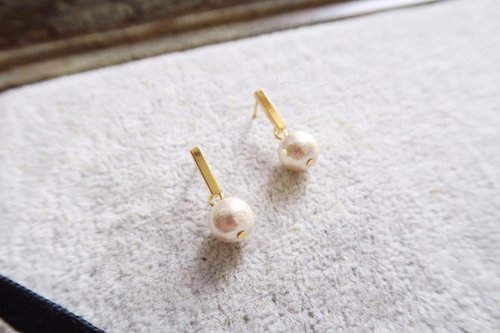 BELOVED cotton pearl 日本棉珍珠 棉珍珠 光澤極簡耳環 棉花珍珠