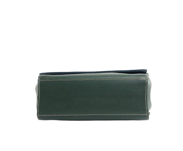 【美品】LOEWE ベラスケスバニティバッグ グリーン×ブルー 日本直送 名牌中古包 】LOEWE ロエベ ベラスケス ハンドバッグ