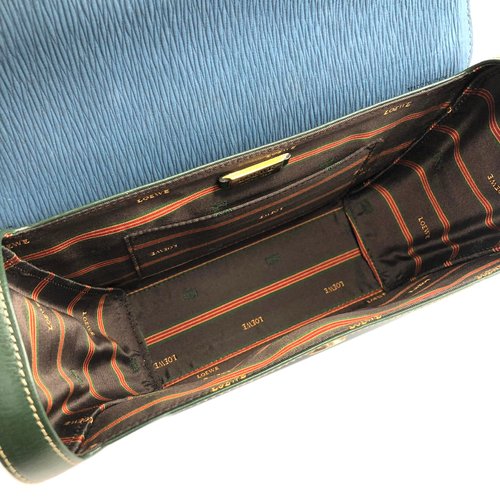 【美品】LOEWE ベラスケスバニティバッグ グリーン×ブルー 日本直送 名牌中古包 】LOEWE ロエベ ベラスケス ハンドバッグ