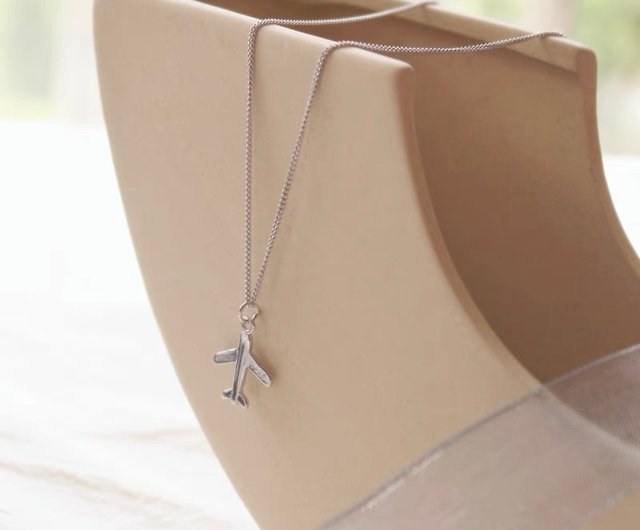 925 sterling silver small airplane necklace airplane airplane travel  tourism - Shop everydayisagift Necklaces - Pinkoi