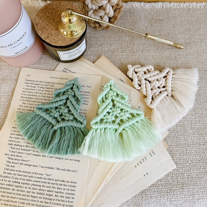 迷你聖誕樹掛飾材料包_DIY影片教學 - 編織/刺繡/羊毛氈/縫紉 - 棉．麻 咖啡色