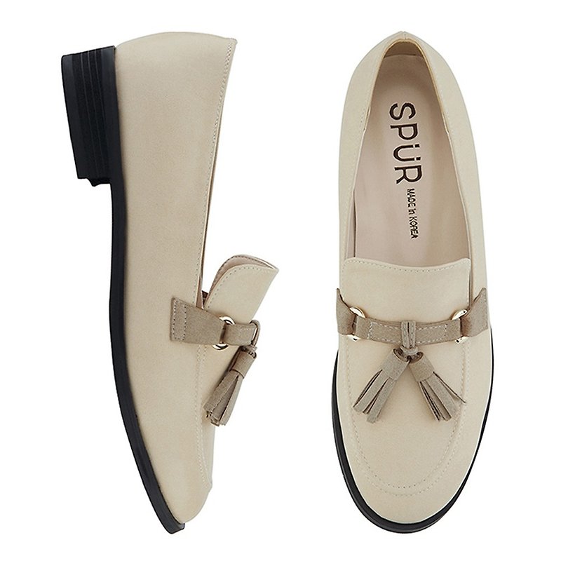 SPUR Belted tassel MS7023 IVORY - Women's Casual Shoes - Faux Leather 