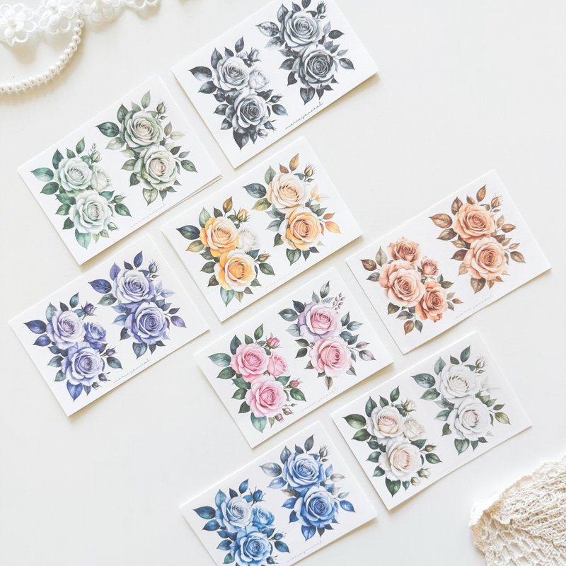 Rose flower paper stickers - 貼紙 - 紙 