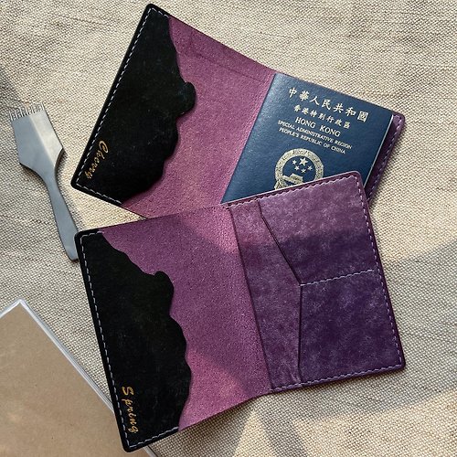 HATO Leather 【客製】獅子山護照皮套 / 人像畫護照本