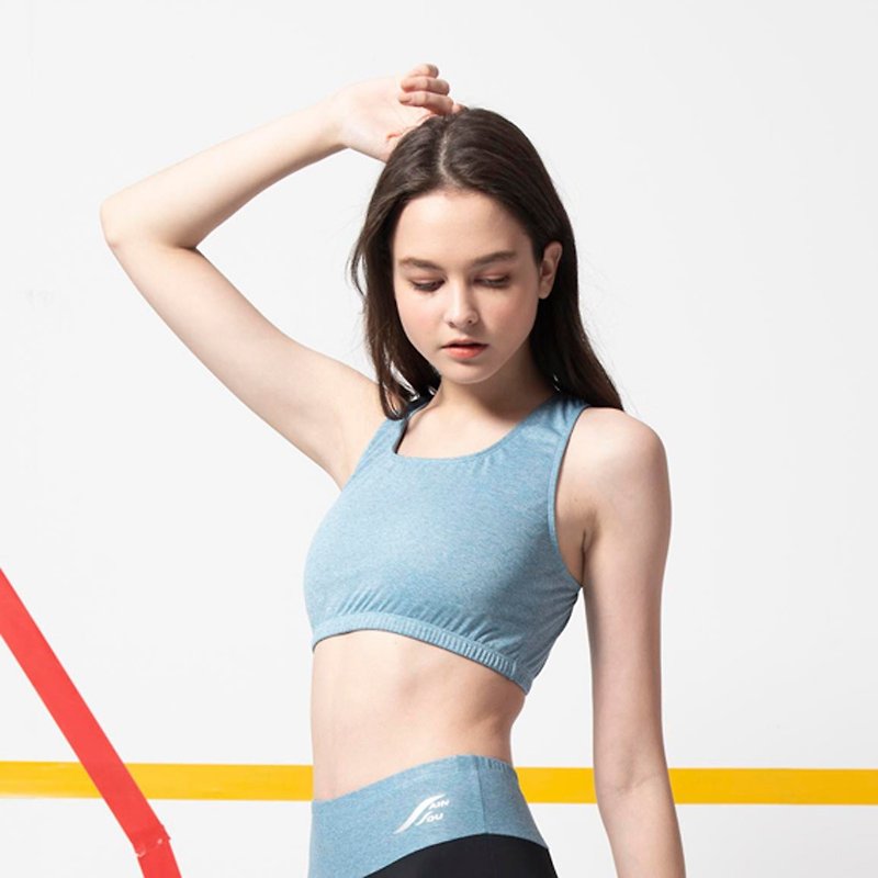 女人節新品 MIT 運動機能背心 藍色 (水陸兩用) - 女泳衣/比基尼 - 聚酯纖維 藍色