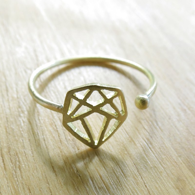 WABY幾何学的なダイヤモンドリング - リング - 金属 