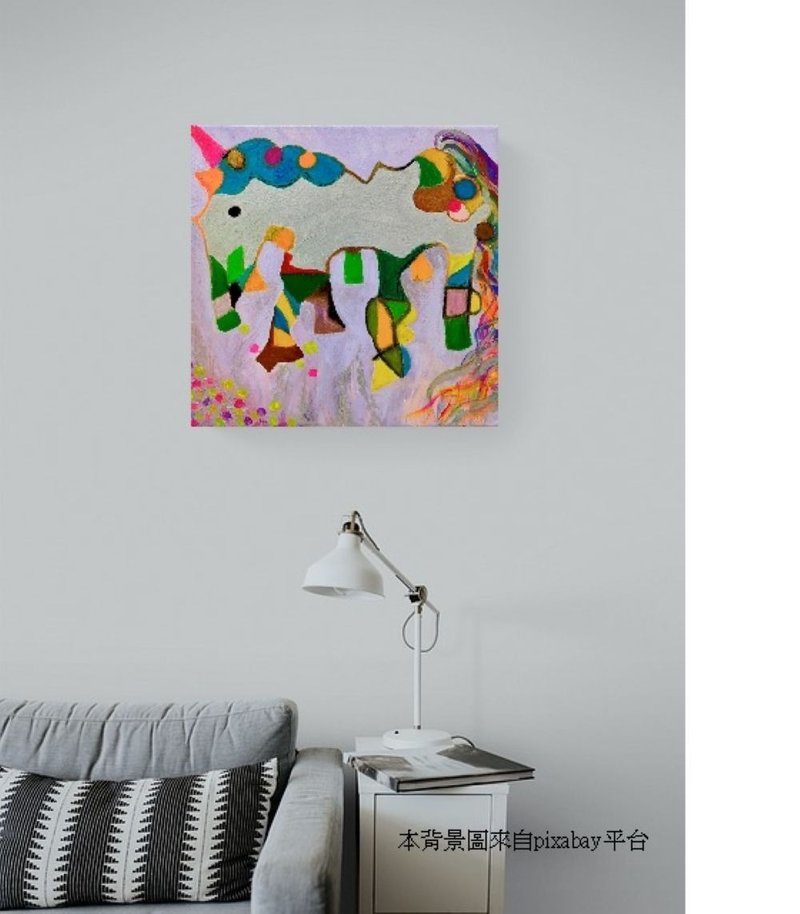 獨角獸 彩虹小馬壓克力畫/無框畫/掛畫/原畫聖誕禮物 - 海報/掛畫/掛布 - 棉．麻 