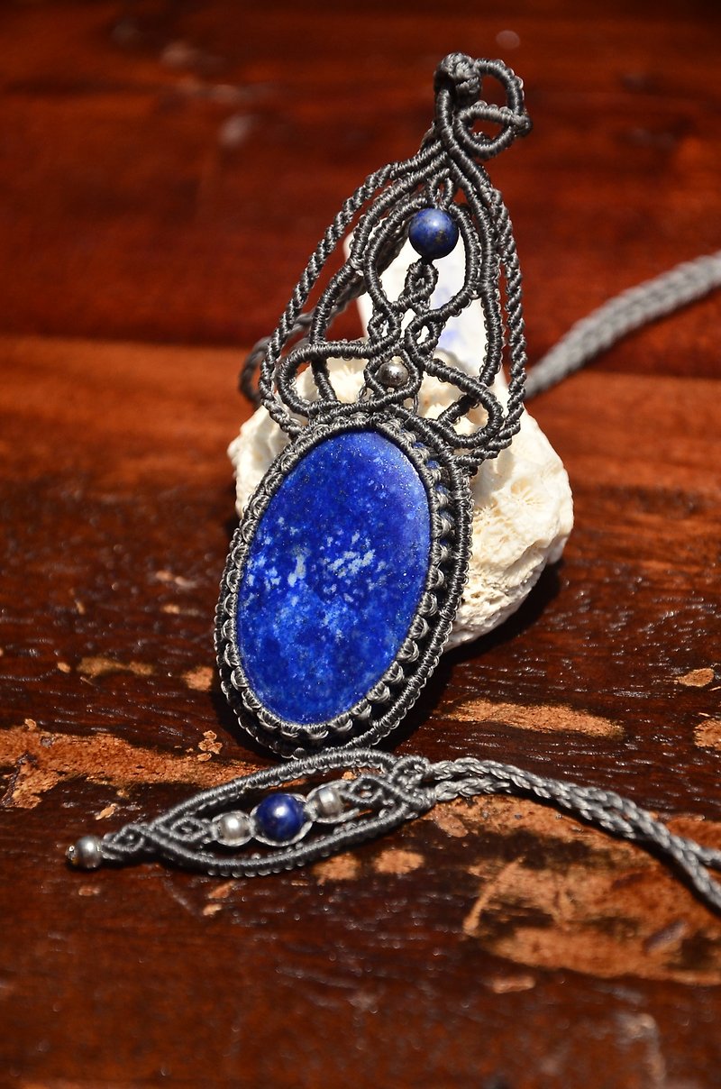 Lapis  macrame Jewelry - Necklaces - Gemstone Blue
