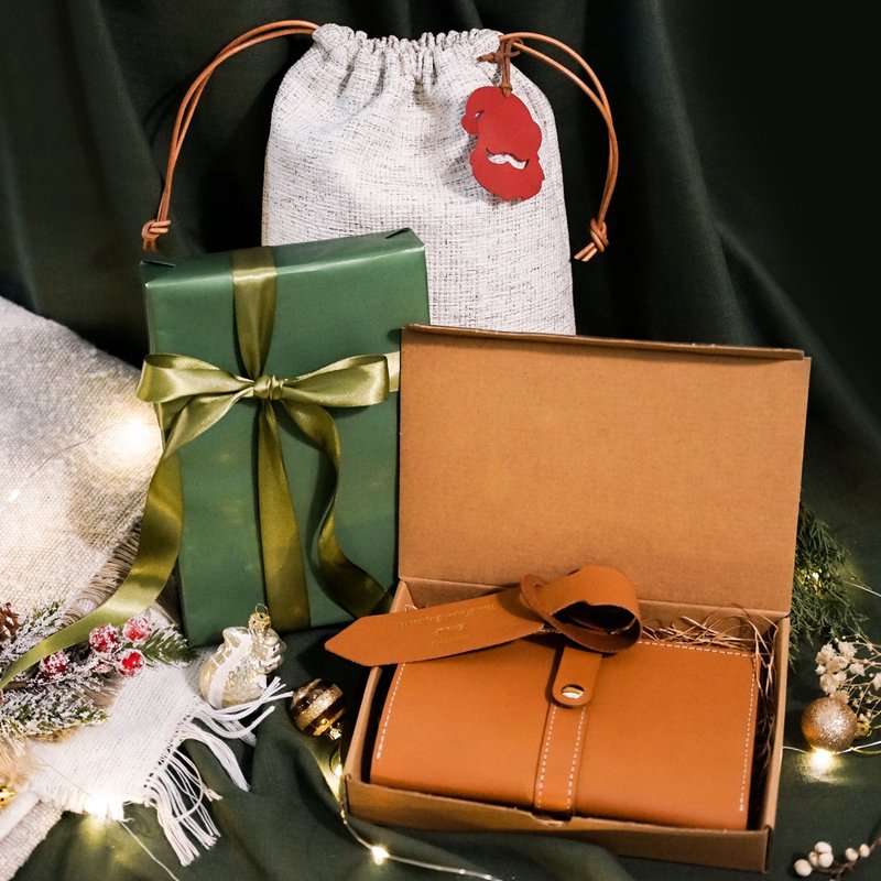 【聖誕套組】 真皮磁扣護照長夾 行李吊牌 護照套 護照夾 - 護照夾/護照套 - 真皮 