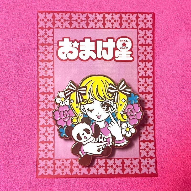 花のレトロガールブローチ - 胸針 - 其他金屬 粉紅色