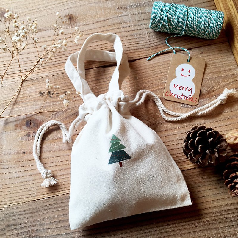 Period limit | Christmas tree bunch mouth bag - อื่นๆ - ผ้าฝ้าย/ผ้าลินิน สีเขียว