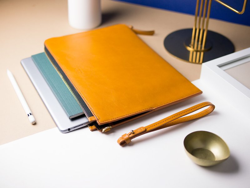 Alto iPad Pro Leather Clutch - Caramel - Tablet & Laptop Cases - Genuine Leather Orange
