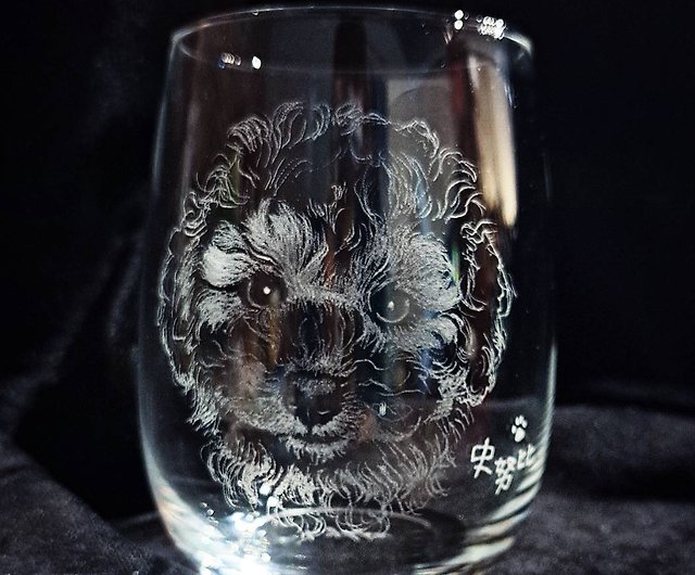 オーダーメイド手彫りグラス【愛犬】秋のグラス - ショップ chuglass 似顔絵 - Pinkoi