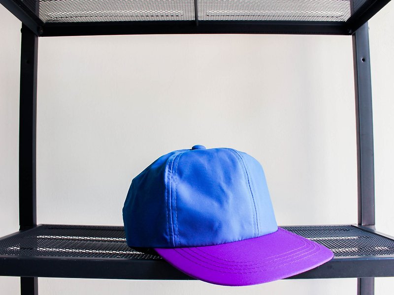 日南海岸天空藍x靛紫色夏季戀日 古董圓頂鴨舌棒球帽baseball cap - 帽子 - 其他材質 藍色