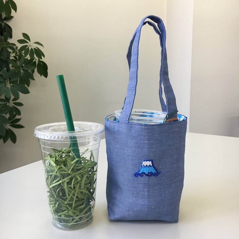 Cafe Bag Fuji Minitoto - Handbags & Totes - Cotton & Hemp Blue