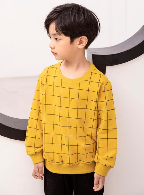 BIR自然棉麻品牌服飾 BIR童裝 | 格紋長袖上衣