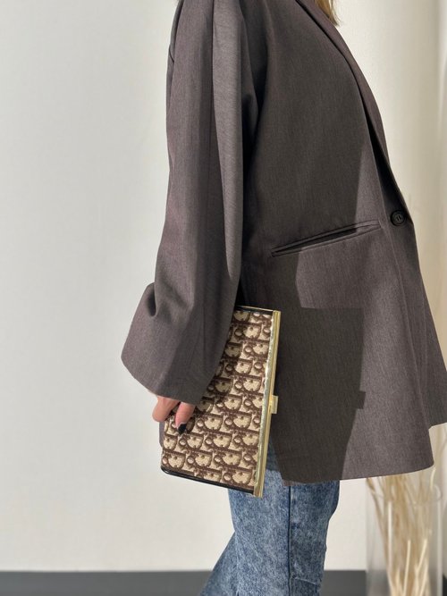 【美品】クリスチャンディオール トロッター ロゴ金具 がま口 クラッチバッグ 美品◎トロッター柄◎Christian Dior がま口 クラッチバッグ