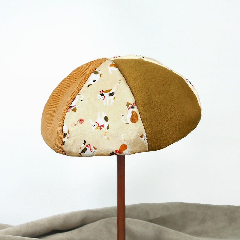 Handmade double-sided Berets - Hats & Caps - Wool Khaki