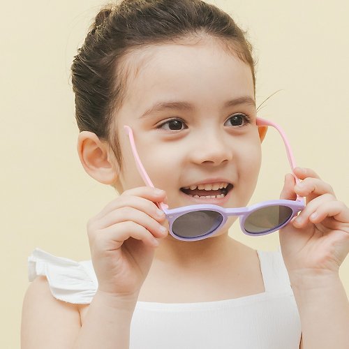 ALEGANT 時尚墨鏡│濾藍光眼鏡 奇幻探險圓框輕量矽膠彈性兒童太陽眼鏡│UV400小孩墨鏡-3色任選