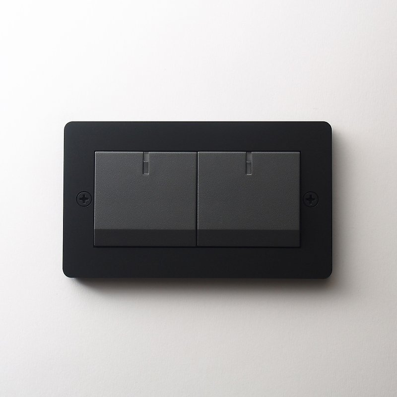 Standard switch panel matte black with Panasonic international brand GLATIMA two switches - โคมไฟ - สแตนเลส 
