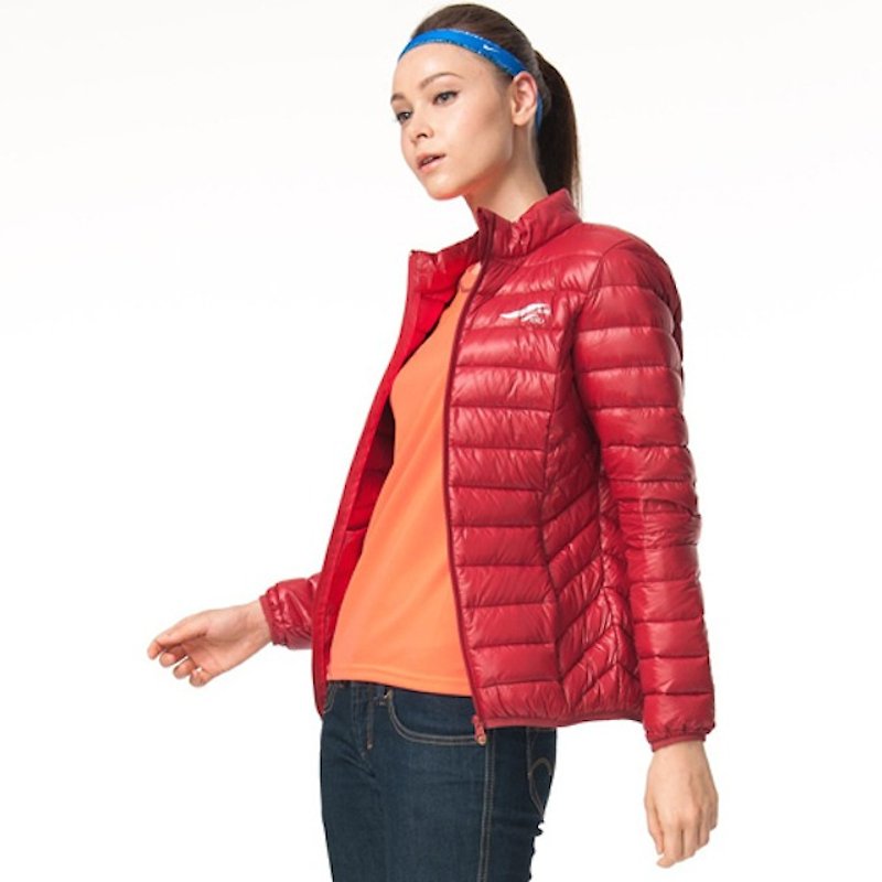超輕量保暖羽絨 外套 - 女大衣/外套 - 聚酯纖維 紅色