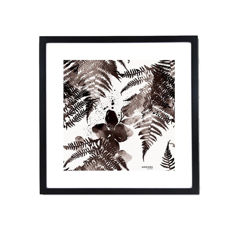 北歐裝飾畫相框 花草 剪影 43x43cm 室內設計 藝術 擺設 畫框 - 海報/掛畫/掛布 - 木頭 咖啡色