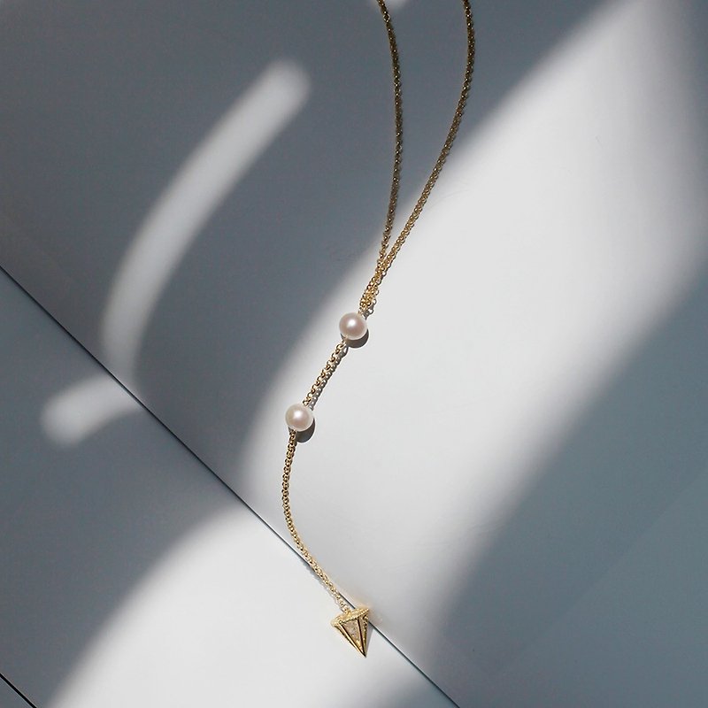 MissQueeny重力通りの女の子の天然真珠のネックレス - ネックレス - 金属 ゴールド