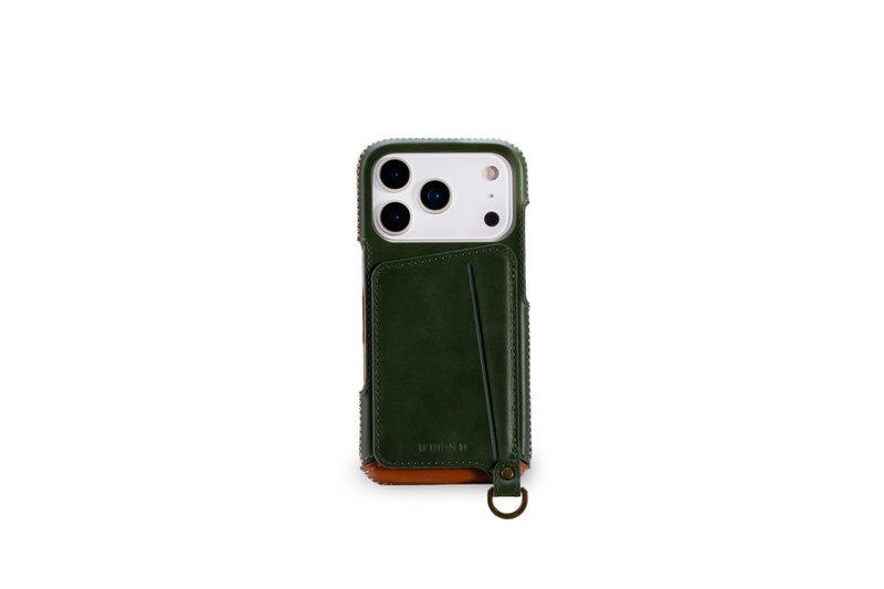 iPhone 17 Pro 經典系列-磁吸站立卡袋手機皮套-蘇格蘭綠 - 手機殼/手機套 - 真皮 綠色