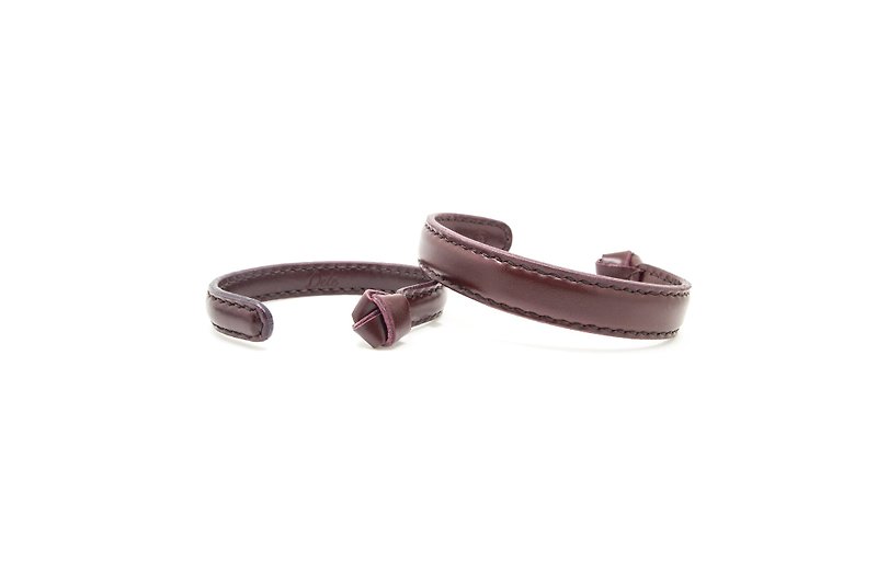 Leather Bangle / Couple Bangle / Reddish Brown / Leather - Bracelets - Genuine Leather 