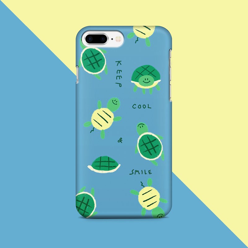 Turtle - Blue Phone Case - 手機殼/手機套 - 塑膠 多色