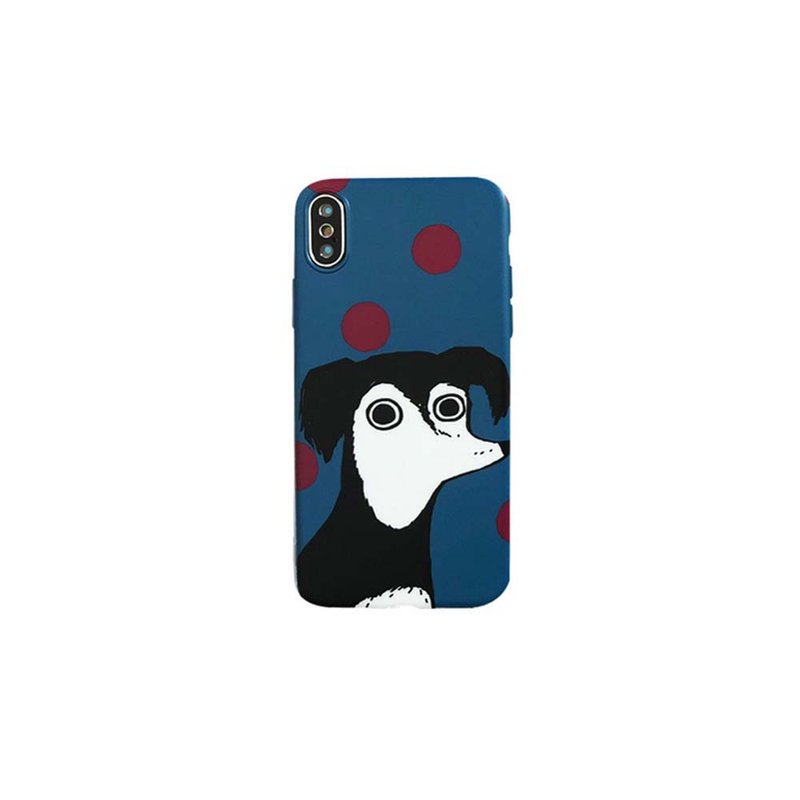 【草稿/ciaogao】狗年iphone8p iphone Xs(max)  軟殼藍底狗磨砂 - 手機殼/手機套 - 其他材質 藍色