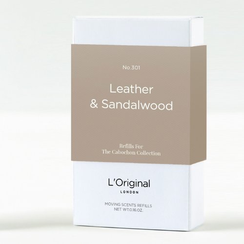 L'Original London 英國精品車用香氛 英國L'Original能量晶石車用香氛補充裝-皮革與檀香木