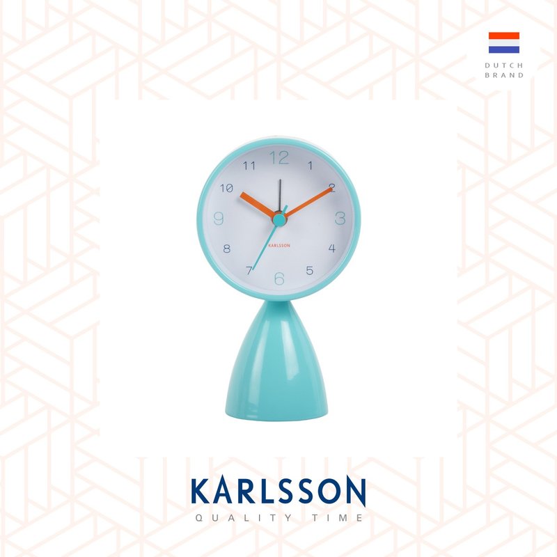 荷蘭Karlsson, Alarm clock Funky Vibes turquoise blue - 時鐘/鬧鐘 - 其他金屬 藍色