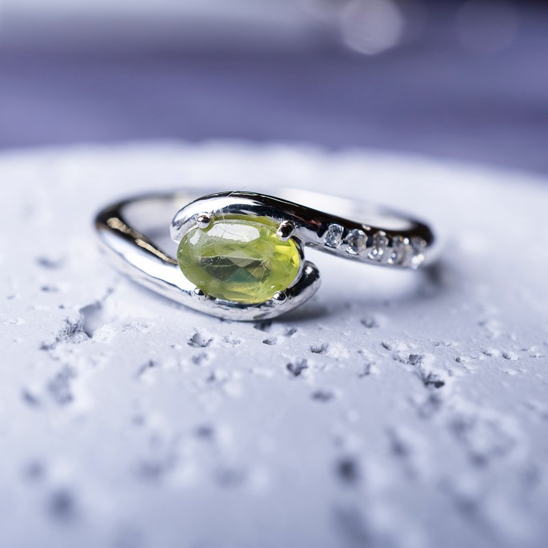 【ペリドット】ジルコニア　シルバー925　プレーティング可　【受注生産】S-047 - 戒指 - 其他金屬 銀色