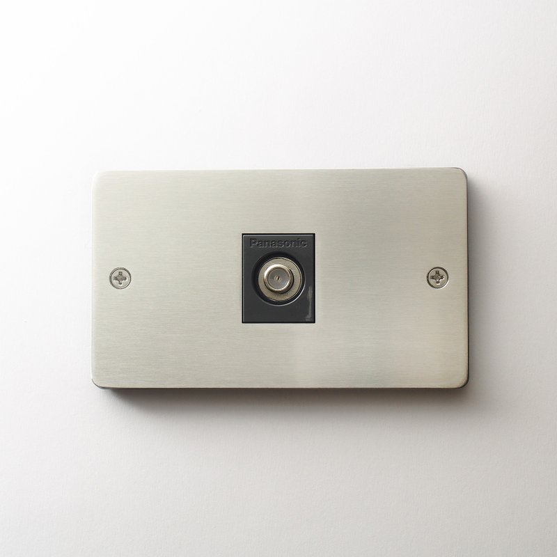 Standard switch panel hairline Silver with Panasonic international brand TV jack terminal - โคมไฟ - สแตนเลส 