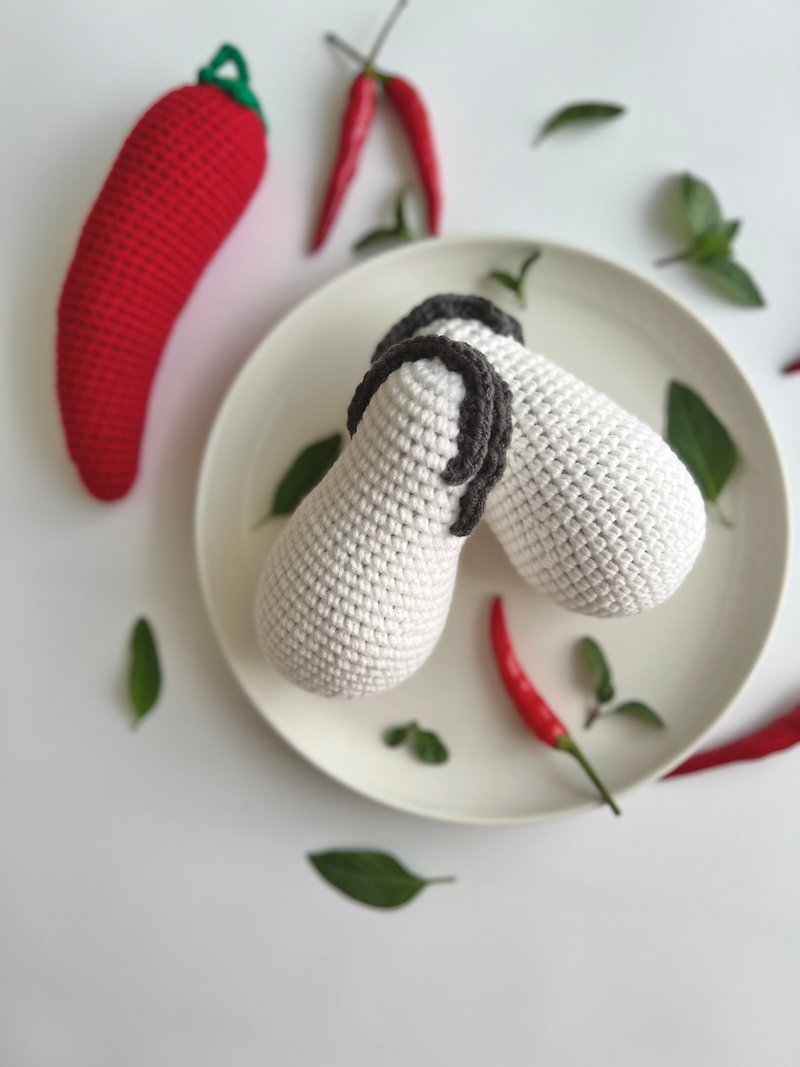 Oyster Crochet Catnip Toy - ของเล่นสัตว์ - วัสดุอื่นๆ ขาว