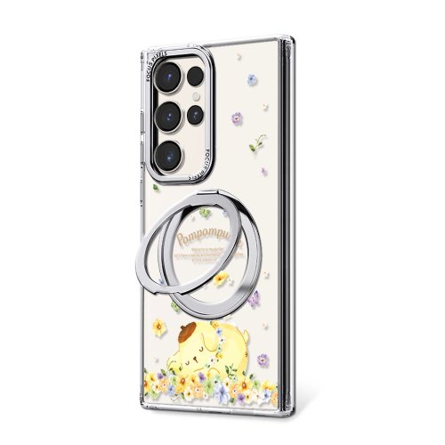 apbs 雅品仕 水晶彩鑽手機殼 三麗鷗 Samsung S25/S24/S23 360旋轉磁吸立架手機殼-午覺布丁狗