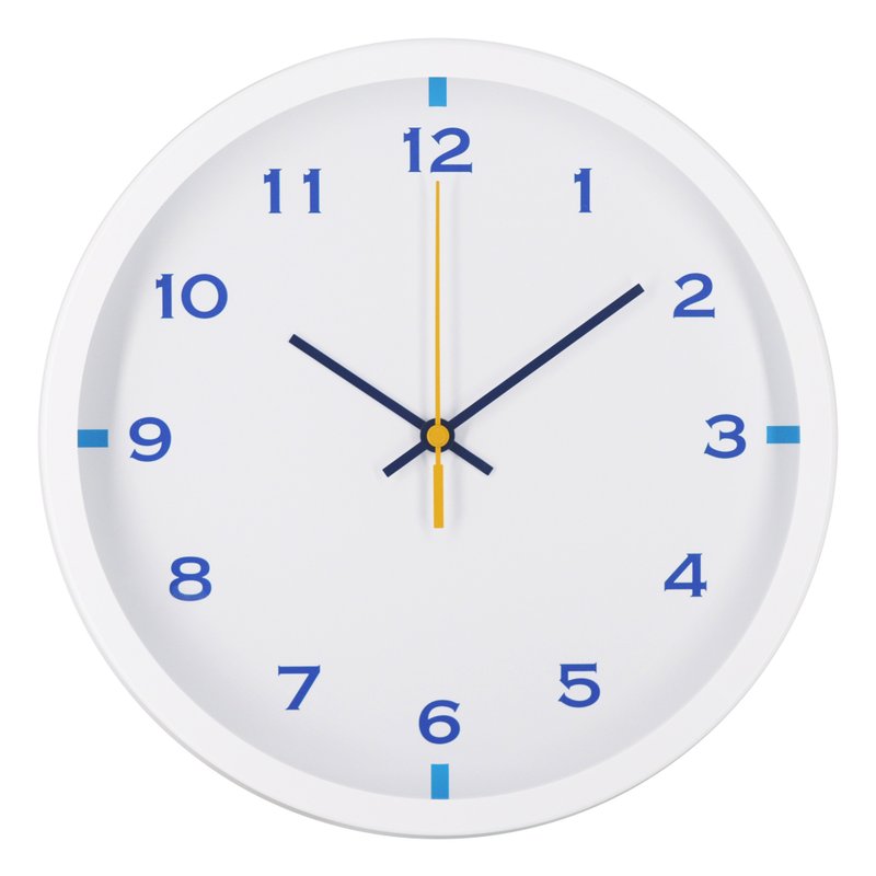 Color - White Clean Small Blue Silent Wall Clock Wall Clock Digital - นาฬิกา - พลาสติก สีน้ำเงิน