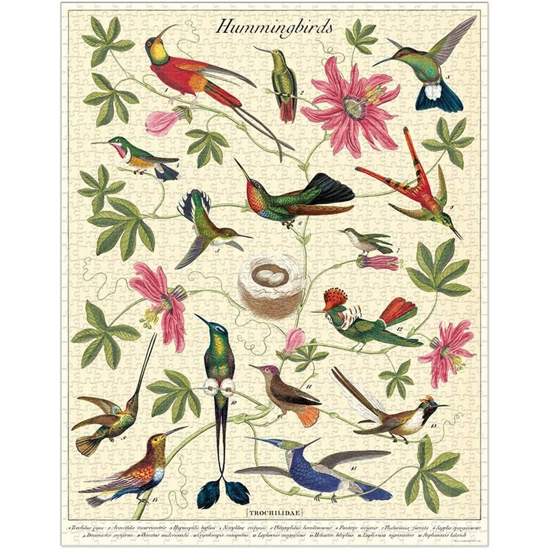 Cavallini & Co.  圓罐1000片拼圖_蜂鳥 - 拼圖 - 紙 多色