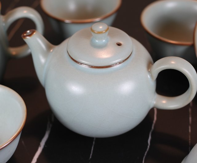 Ru Kiln Tall White Drip Glaze Ceramic Teacup - Seven Cups
