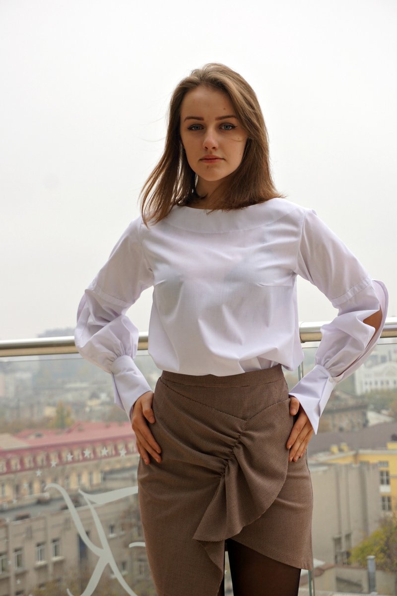 Brown Mini Skirt, Asymmetric mini skirt, Wrap skirt, Women Casual Skirts - 裙子/長裙 - 其他材質 咖啡色