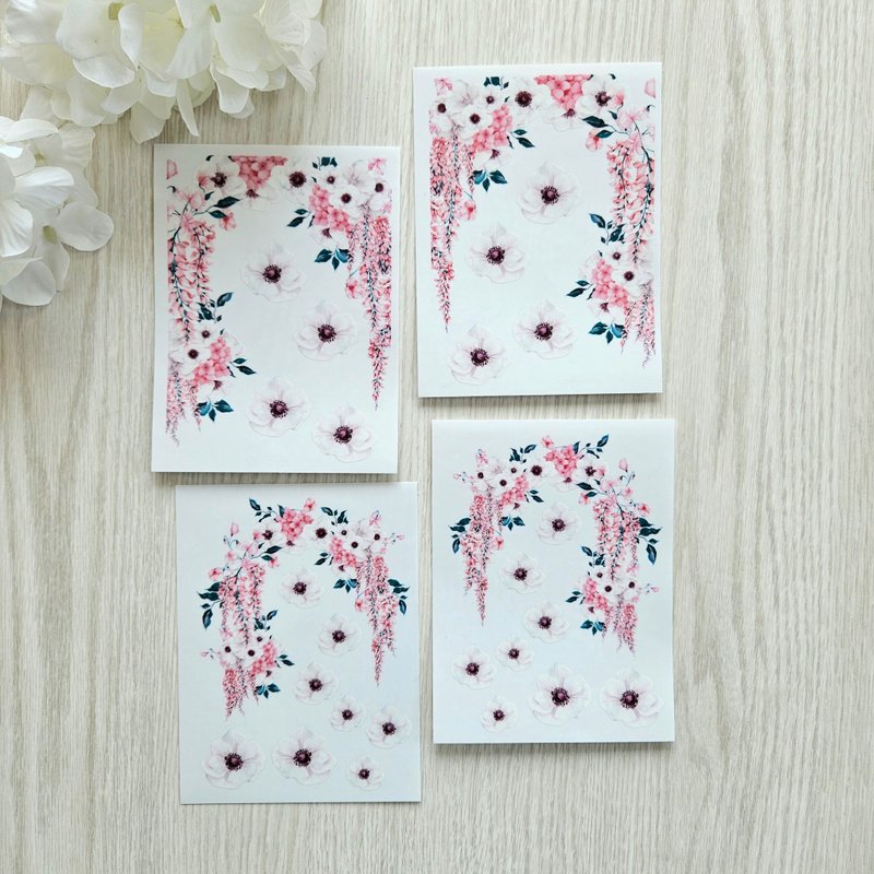 flower sticker_the ordeal of spring_pink - 貼紙 - 塑膠 