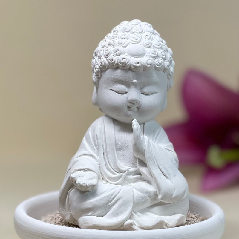 台灣原創公仔之懷慈小盤套組 擴香石 居家香氛 精油 薰香 宗教 - 香氛/精油/擴香 - 其他材質 白色