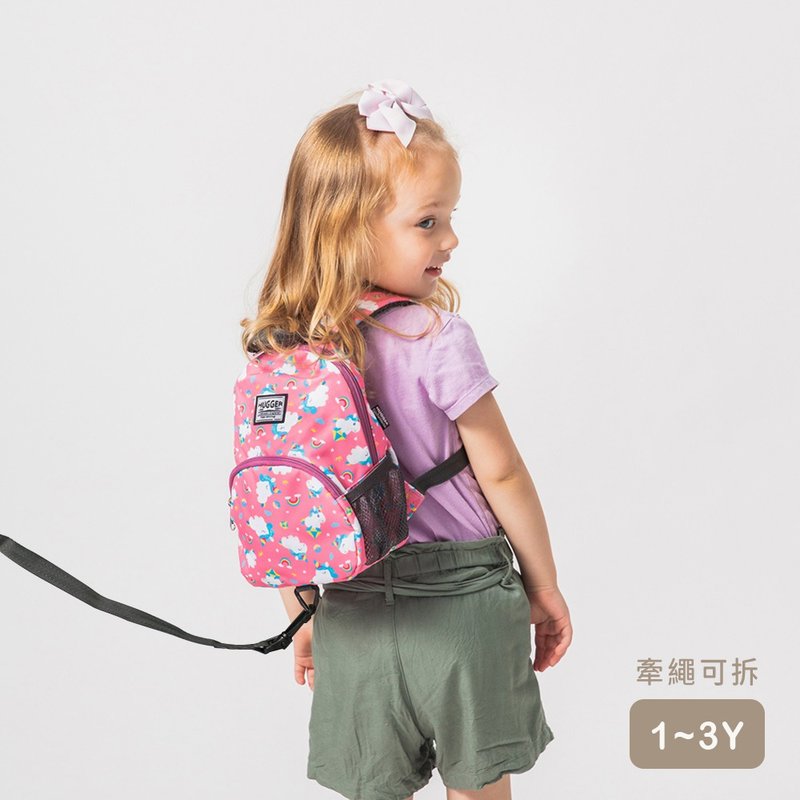 【HUGGER】Toddler Backpack With Safety Leash - Rainbow Unicorn - Backpacks & Bags - Nylon Pink