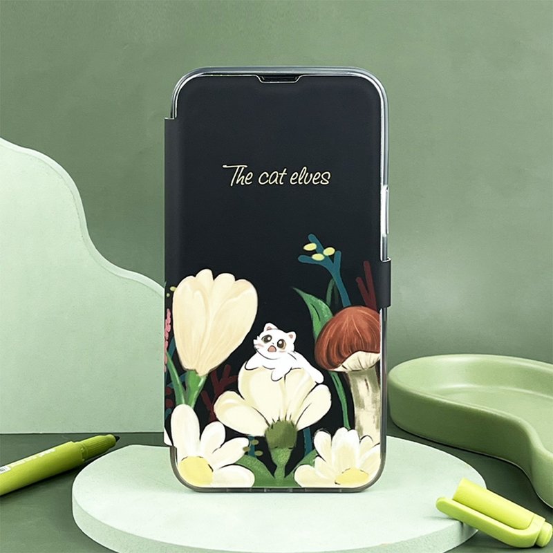 Little Night Cat iPhone Flip Case - Phone Cases - Other Materials 